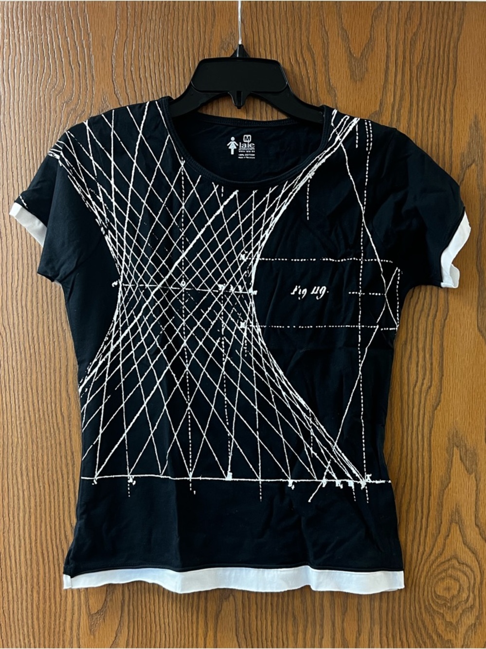 Black & White Graphic Crewneck Tee - Women's